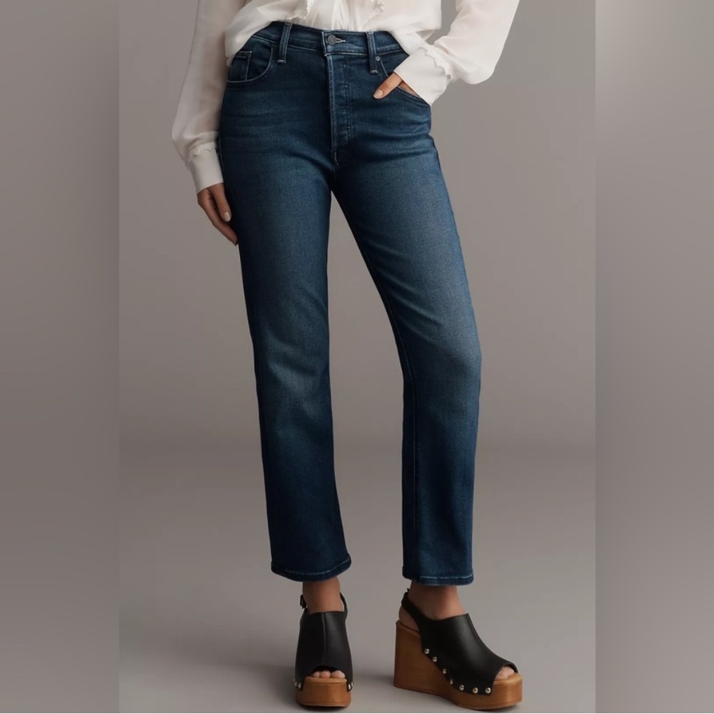 MOTHER Dark Blue Straight Leg Jeans